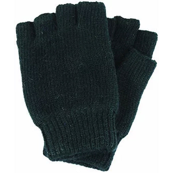 Buy Avenel Ragg Wool Fingerless Thinsulate Glove - Black - The Stable Door