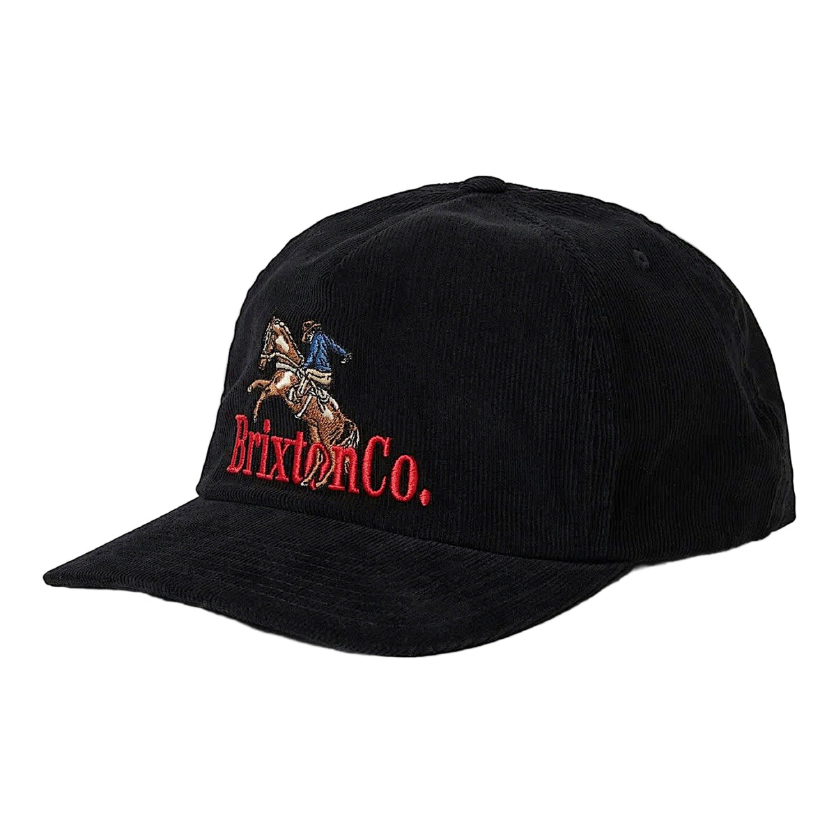 Brixton Inwood Corduroy Snapback Cap - Black