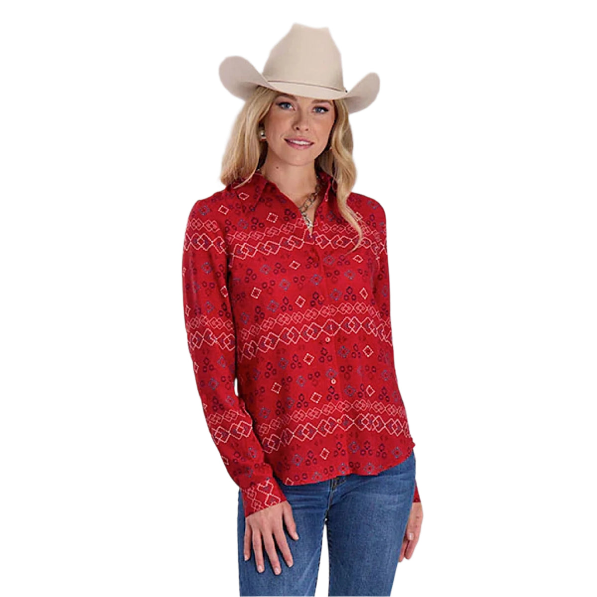 Roper Women’s Studio West Collection Shirt - Print Red