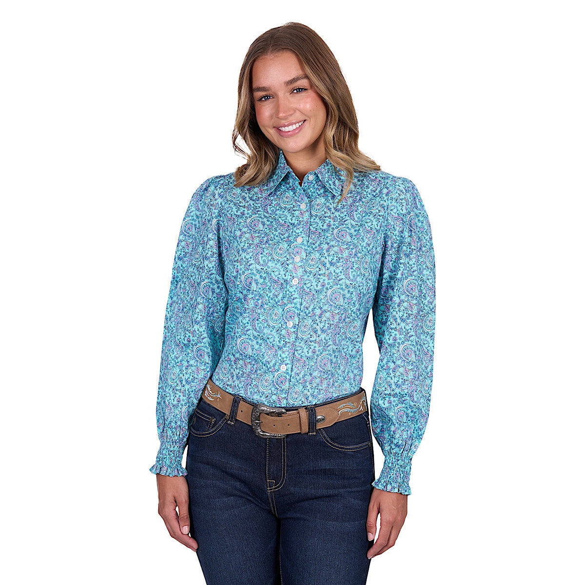 Pure Western Women’s Riley Shirt - Turquoise