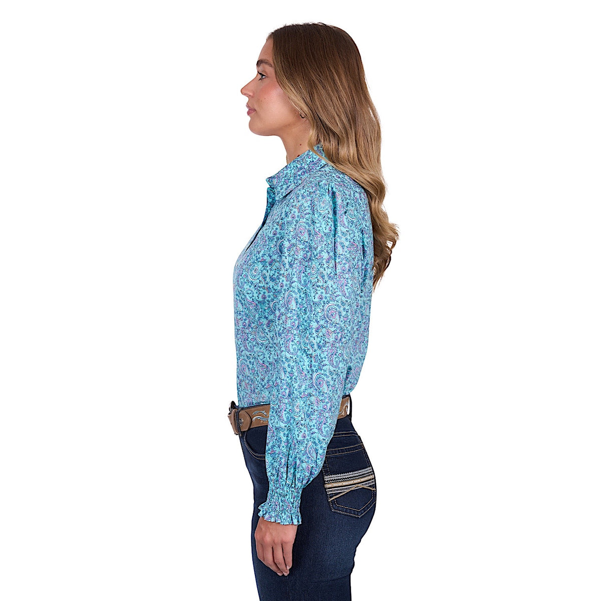 Pure Western Women’s Riley Shirt - Turquoise