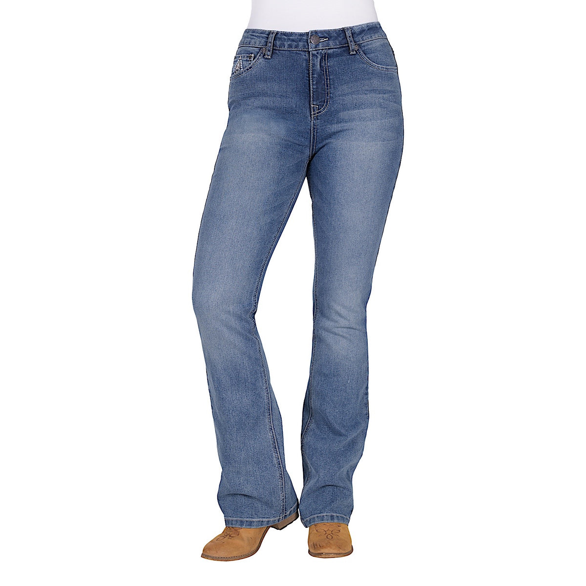 Pure Western Women’s Pam Hi Rise Boot Cut Jean 32L - Summer Sky