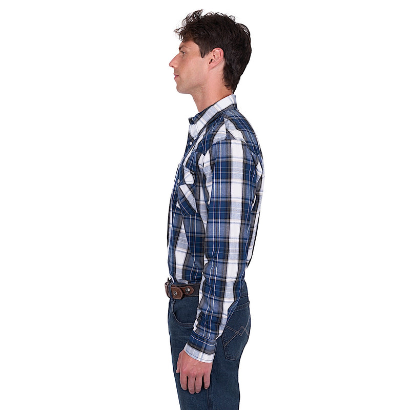 Pure Western Men’s Nicholas Shirt - Navy/Tan