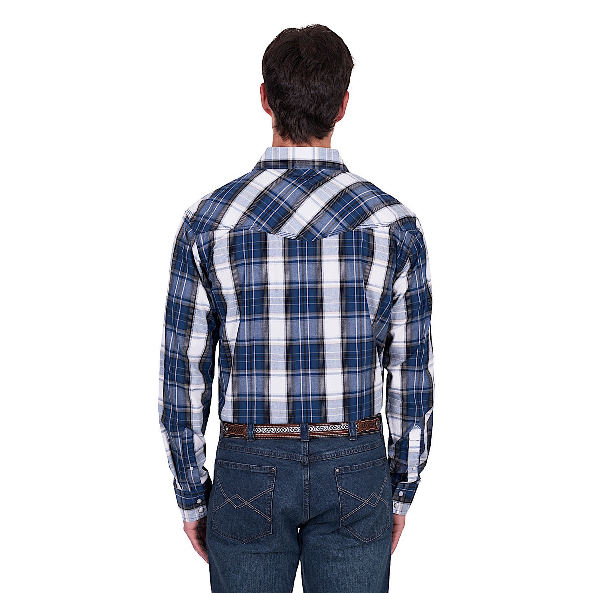 Pure Western Men’s Nicholas Shirt - Navy/Tan