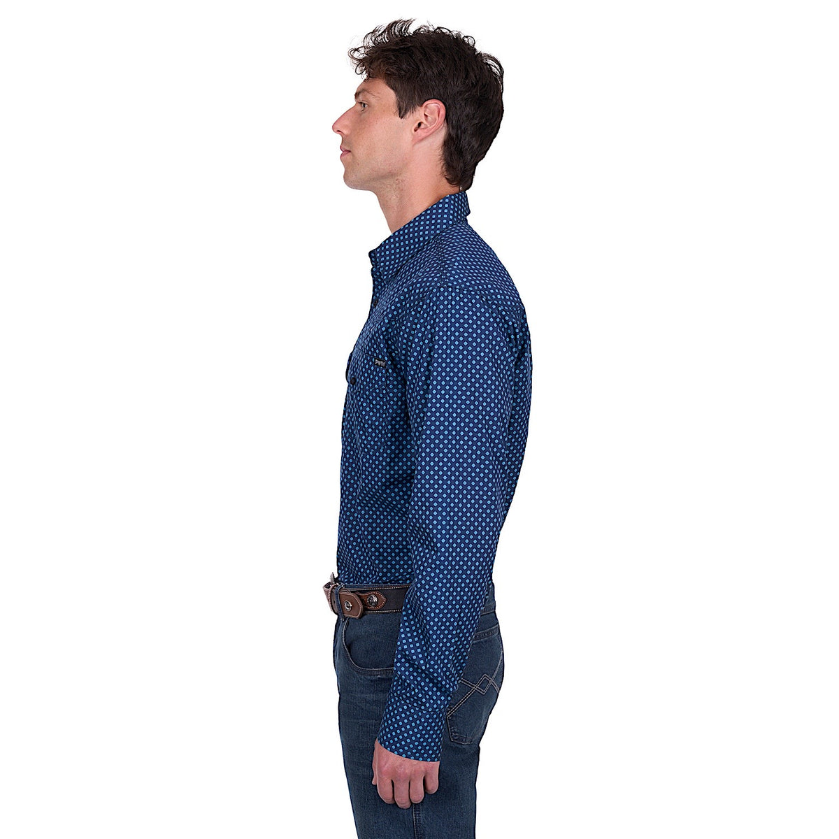 Pure Western Men’s Brandon Shirt - Navy/Blue