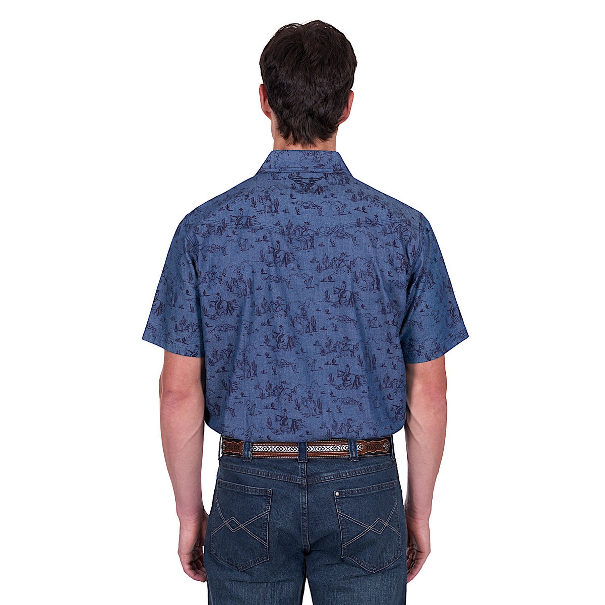 Pure Western Men’s Travis Short Sleeve Shirt - Chambray