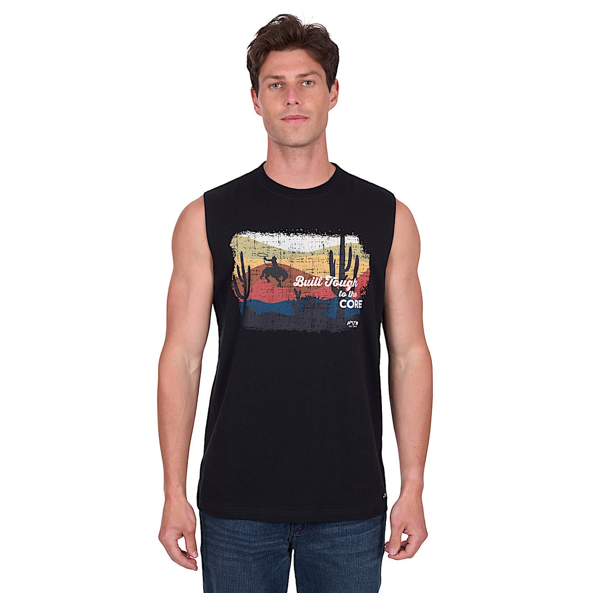 Pure Western Men’s Terry Muscle Tank - Black
