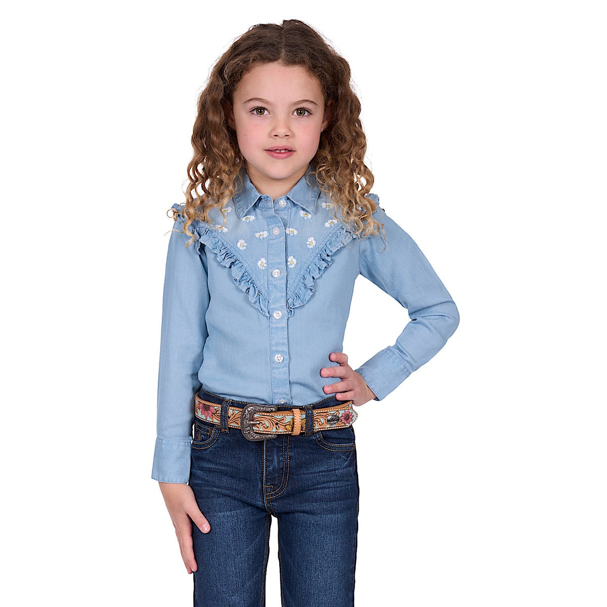 Pure Western Girl’s Pheobe Shirt - Blue