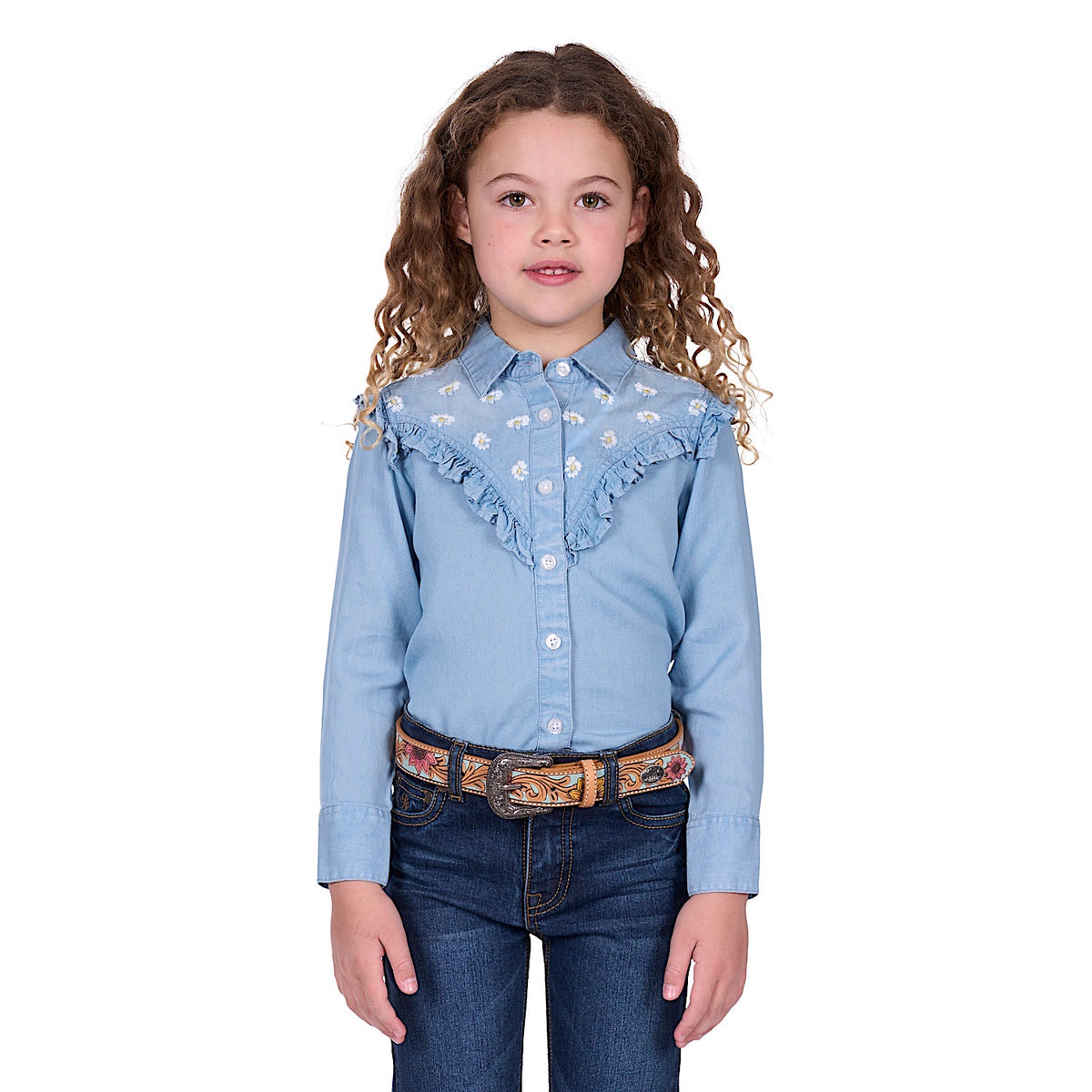 Pure Western Girl’s Pheobe Shirt - Blue
