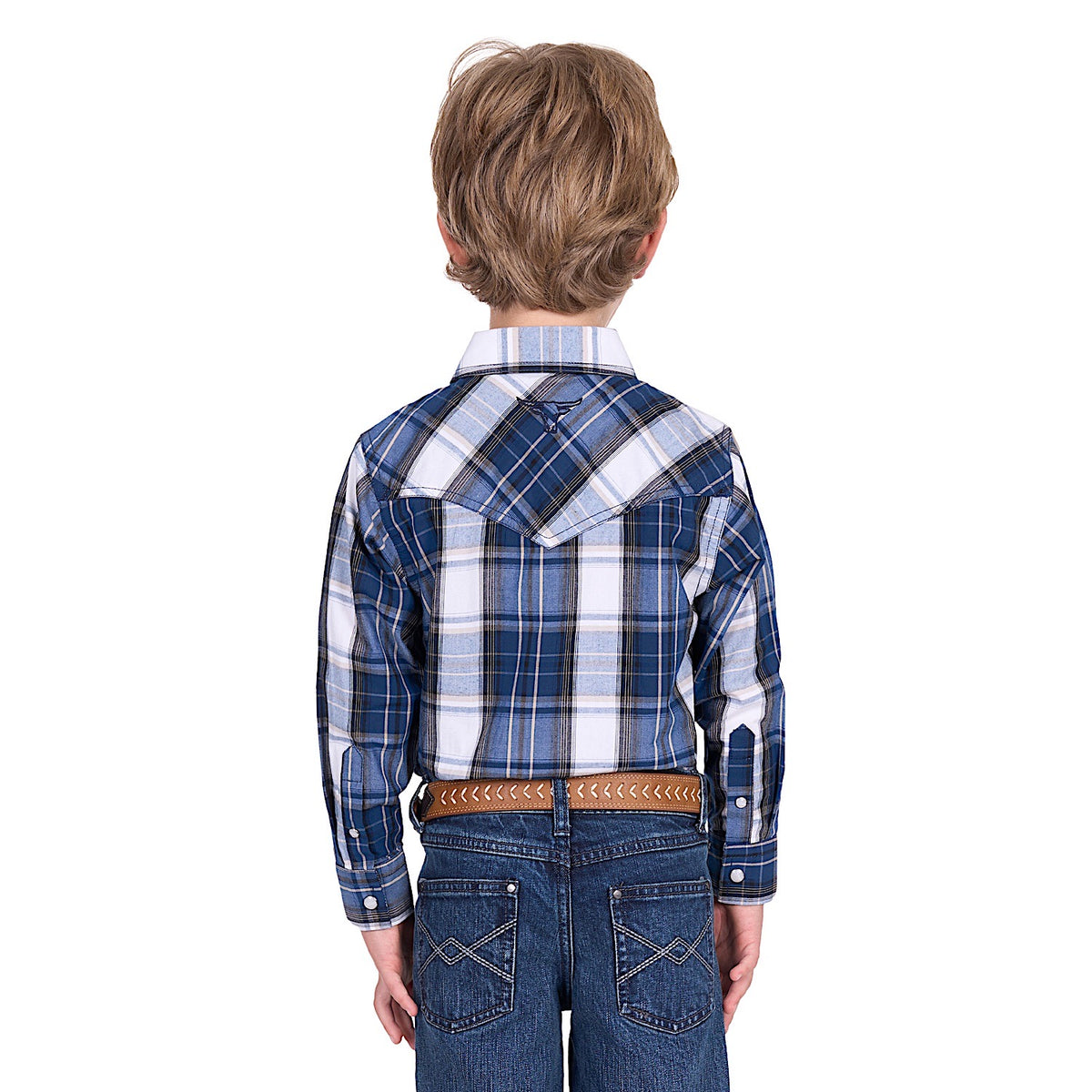 Pure Western Boy’s Nicholas Shirt - Navy/Tan