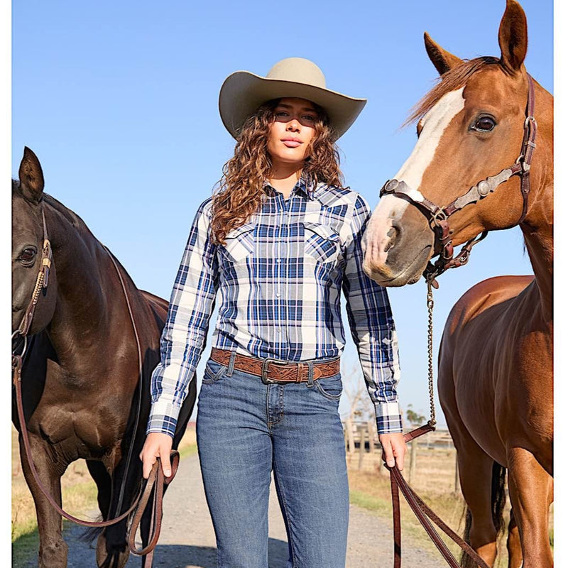 Wrangler Women’s Peyton Check Shirt - Navy