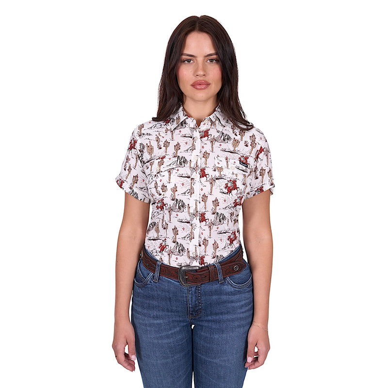 Wrangler Women’s Celeste Short Sleeve Shirt - Egret