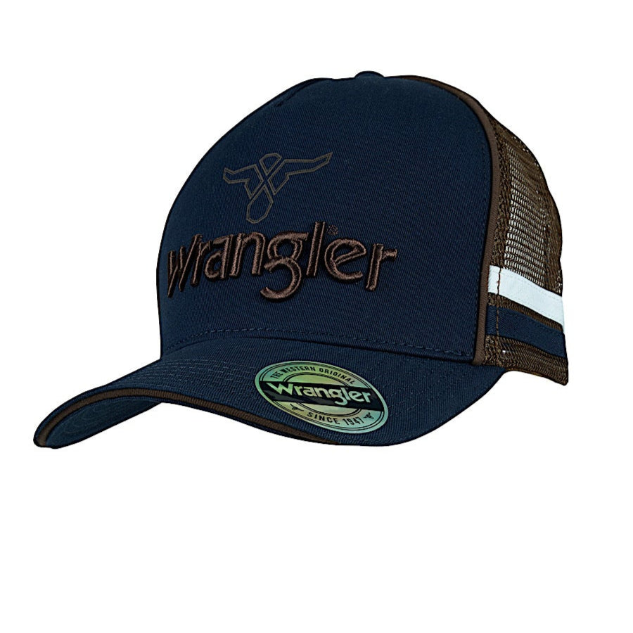 Buy Wrangler Joel High Profile Trucker Cap Navy The Stable Door