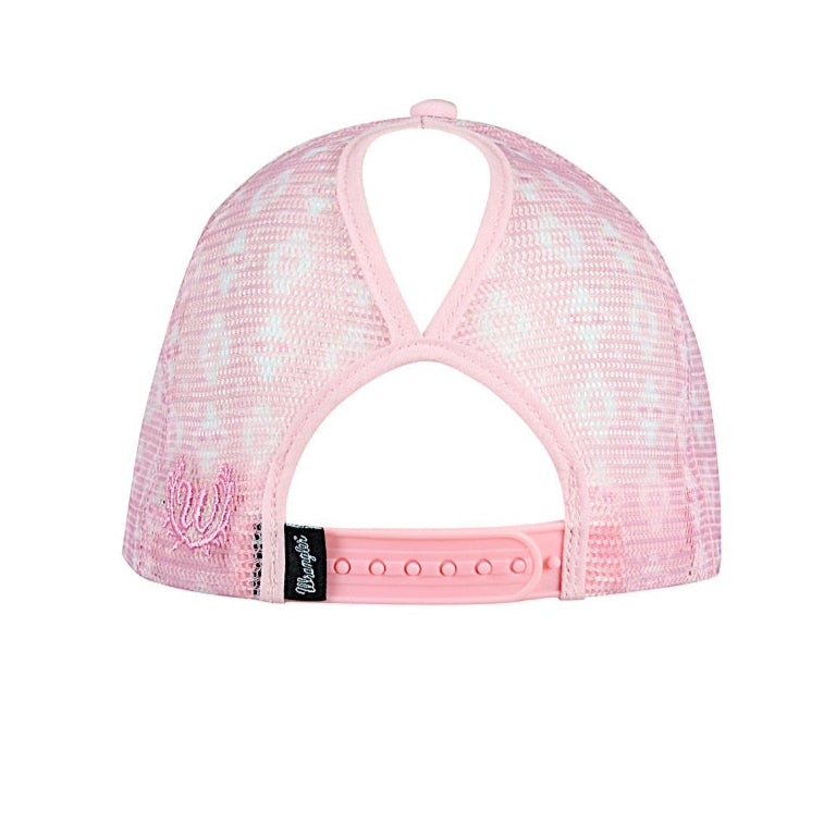 Wrangler Kimmy High Profile Ponytail Trucker Cap - Pink