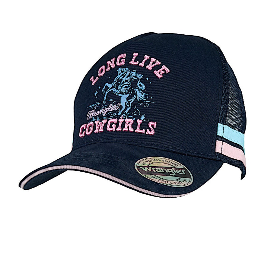 Buy Wrangler Penelope High Profile Trucker Cap Navy The Stable