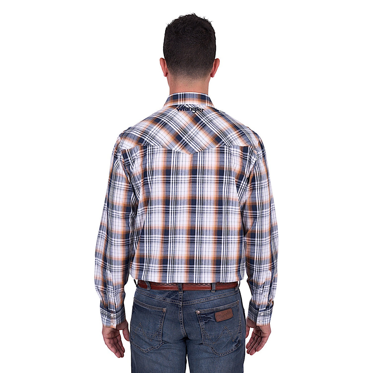 Wrangler Men’s Toby Shirt - Navy/Orange