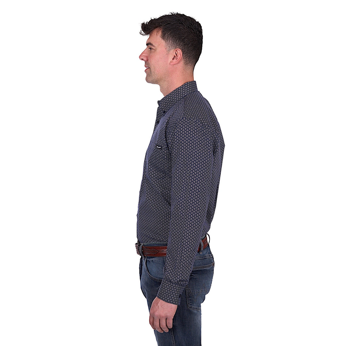 Wrangler Men’s Carl Shirt - Navy/Tan