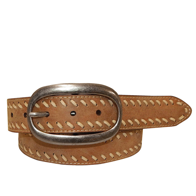 Roper Womens Belt 1.3/4" Vintage Genuine Leather With Lacing Belt Brown