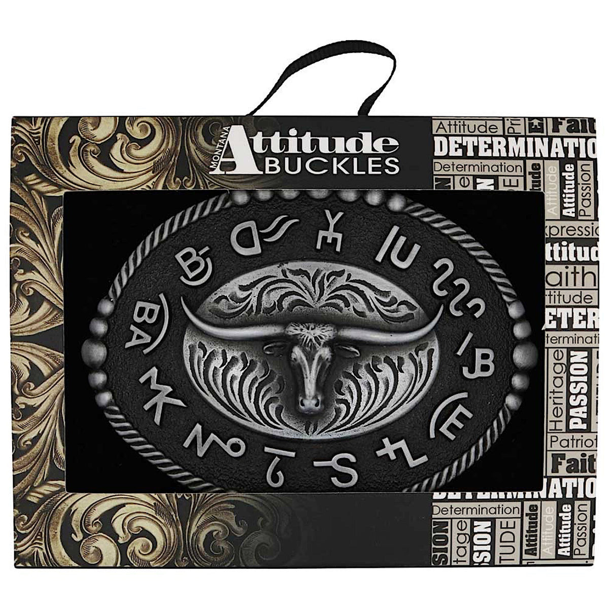 Montana Silversmiths Western Attitude Buckle - Branded Legacy Longhorn Buckle