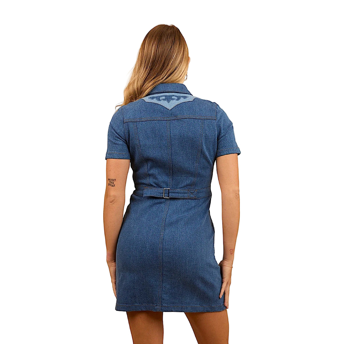 Ringers Western Women's Alinta Denim Mini Dress - Vintage Blue Wash