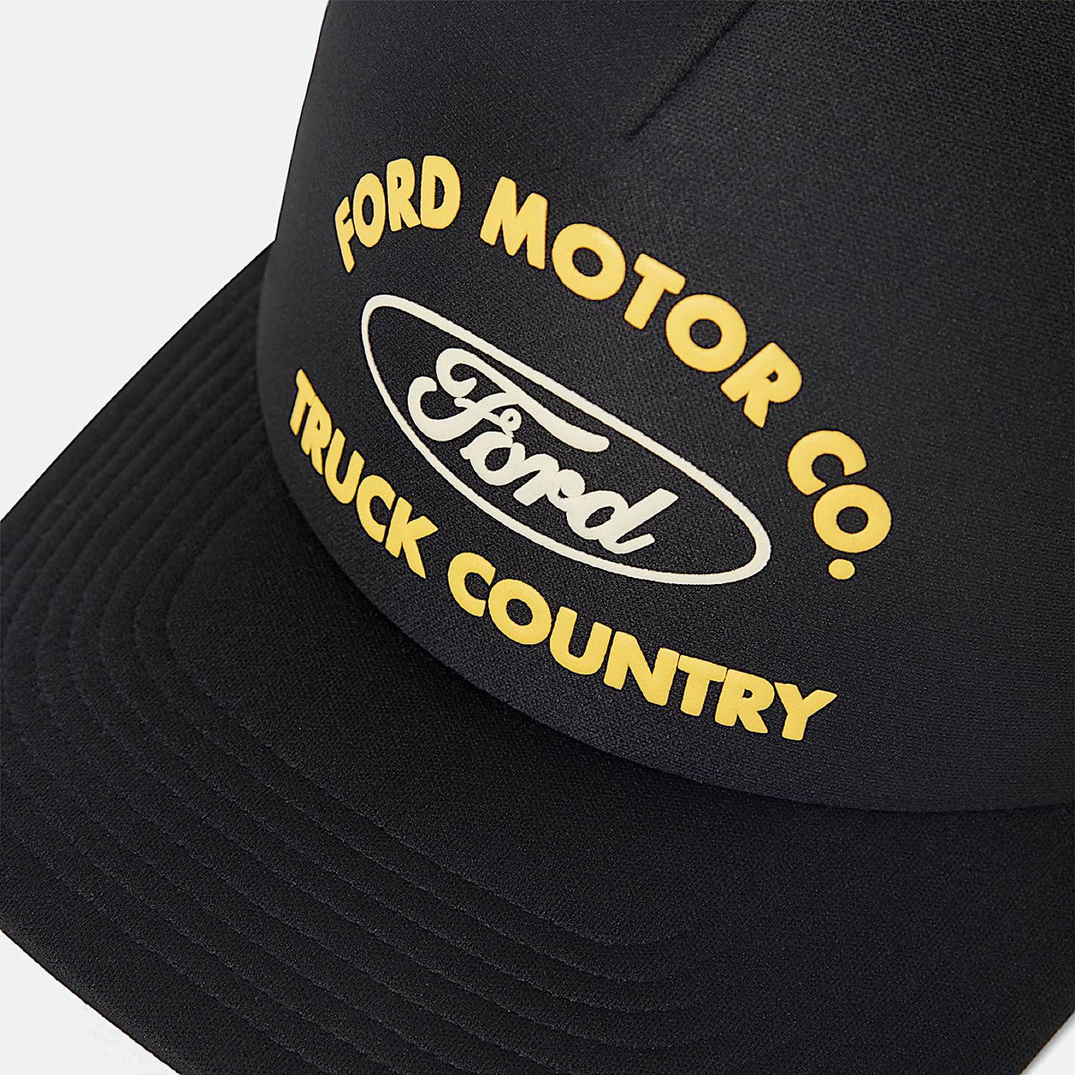 Brixton Ford Built Tough Mid Profile Trucker Hat - Burnt Rubber/Empire Yellow