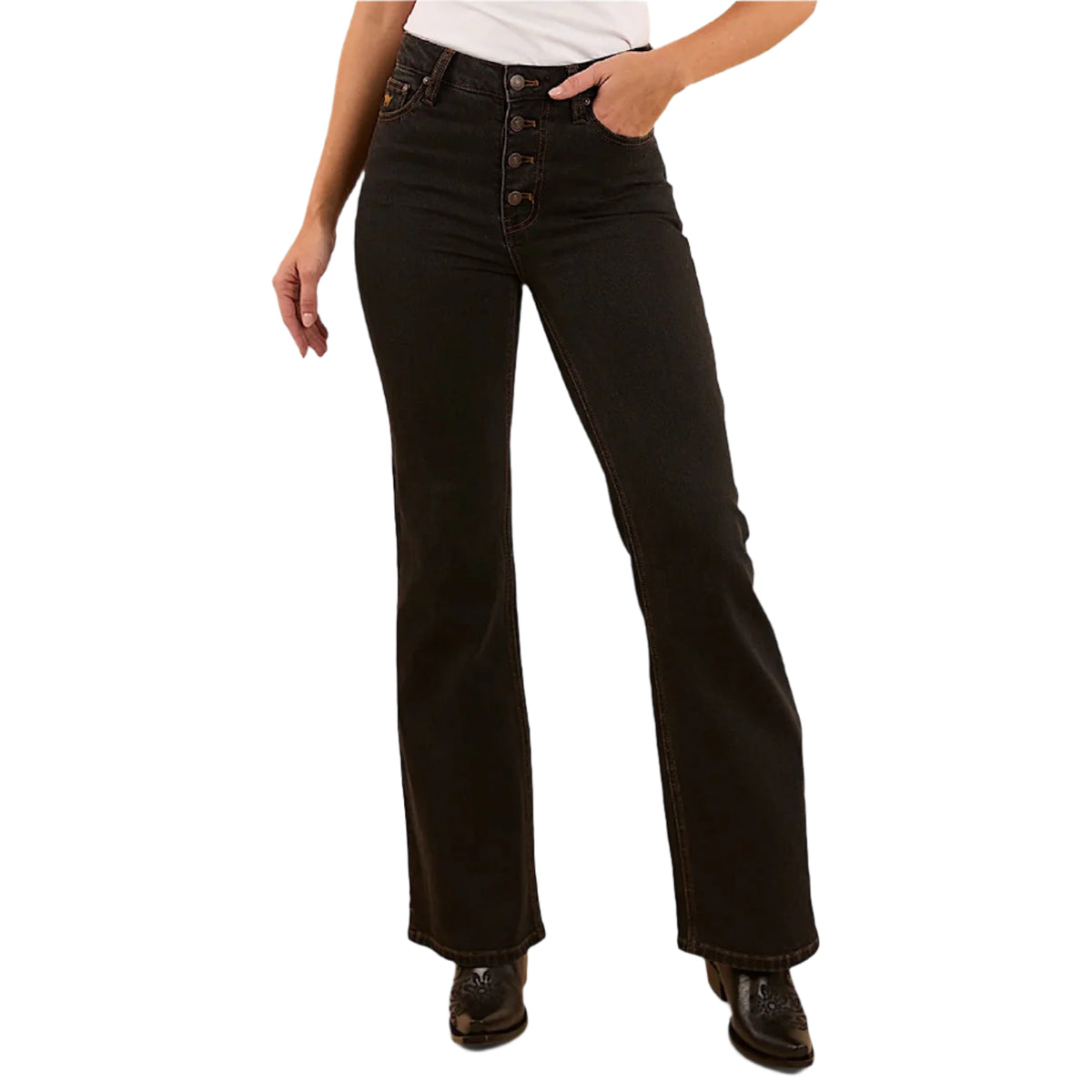 Ringers Western Women’s Betsy High Rise Bootleg Jean - Black