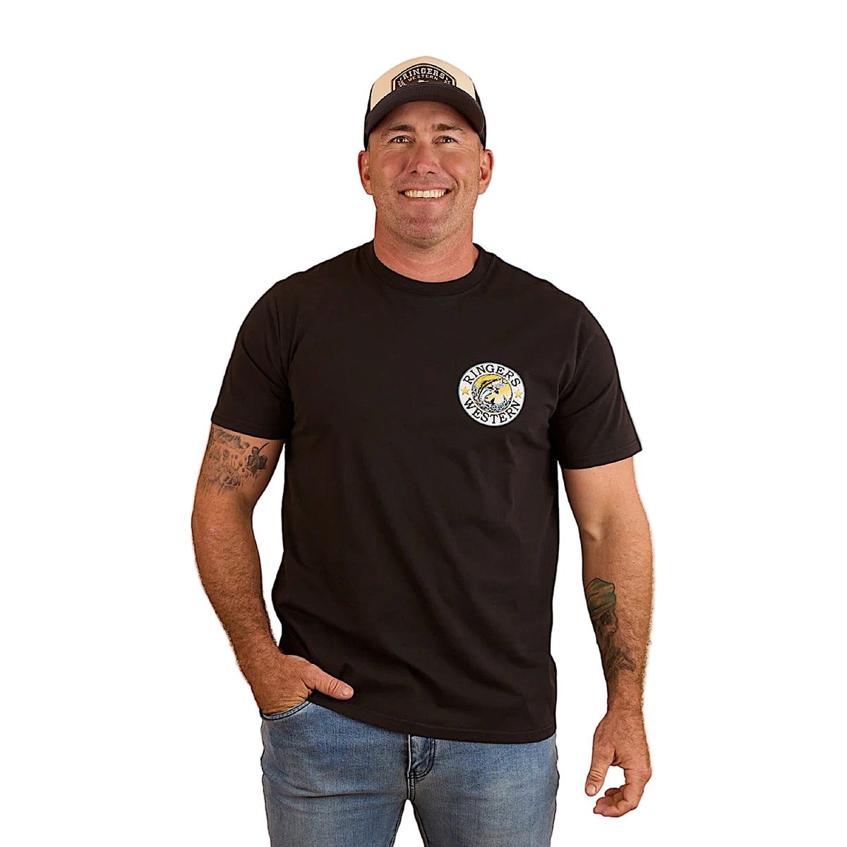 Ringers Western Men's Big Catch Loose Fit T-Shirt - Black