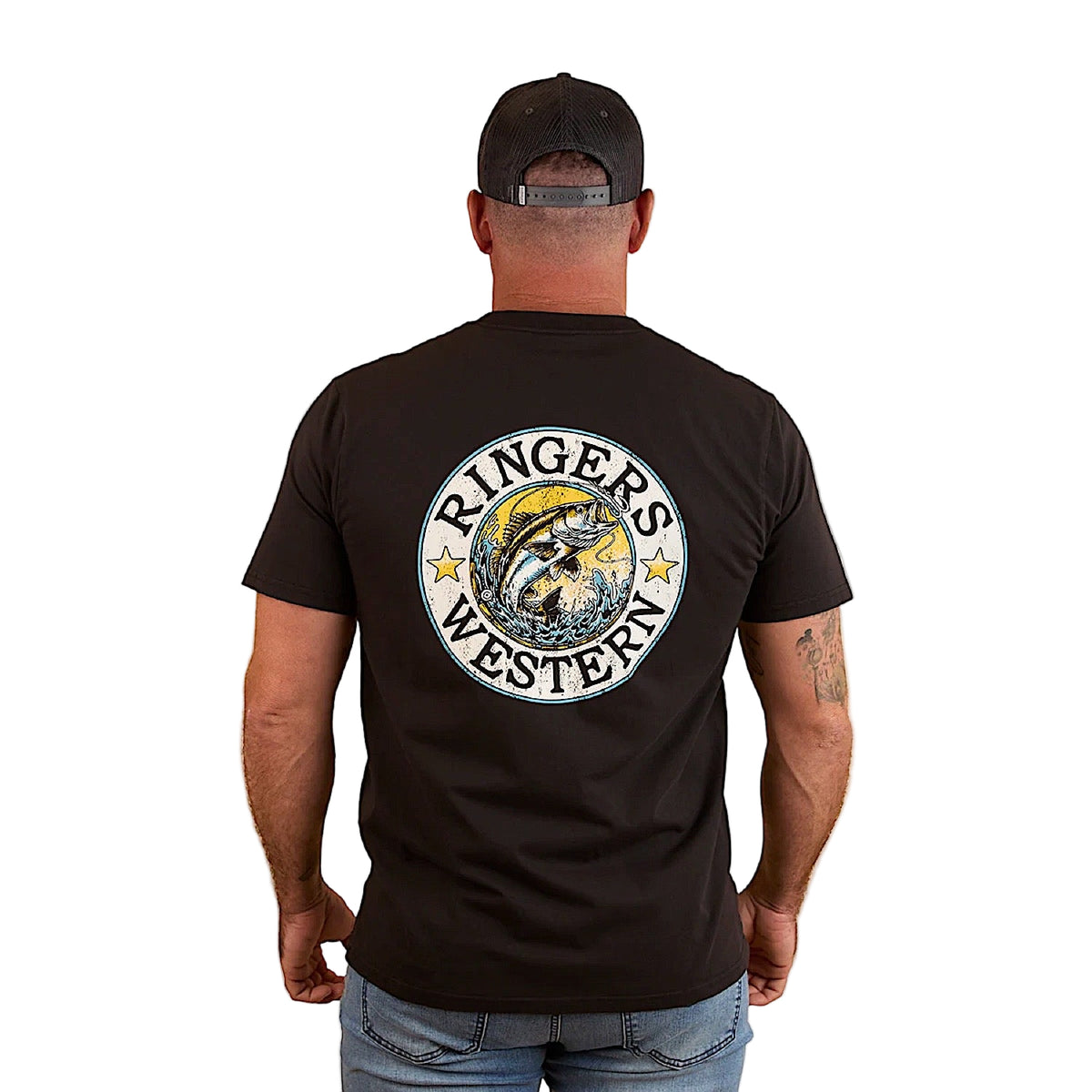 Ringers Western Men's Big Catch Loose Fit T-Shirt - Black