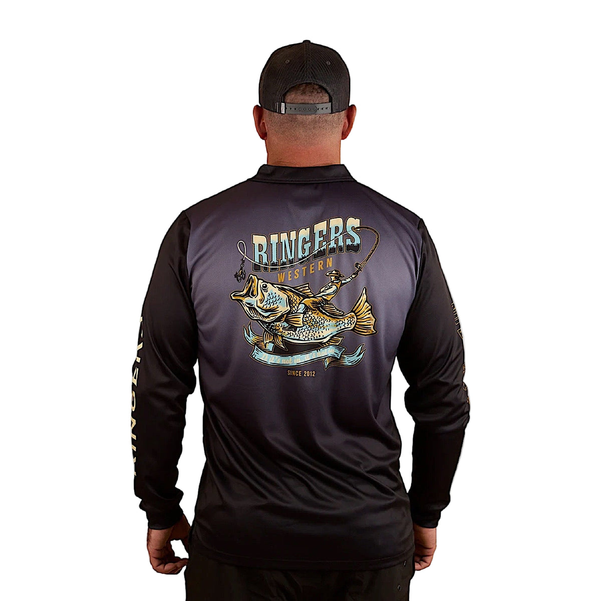 Ringers Western Unisex Buckin Barra Fishing Jersey - Navy