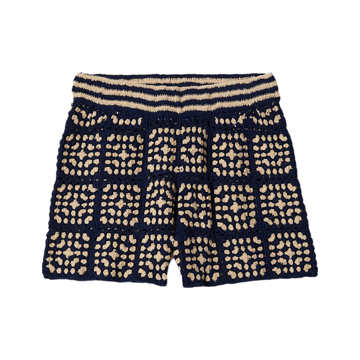Brixton Women’s Crochet Short - Mood Indigo/Off White