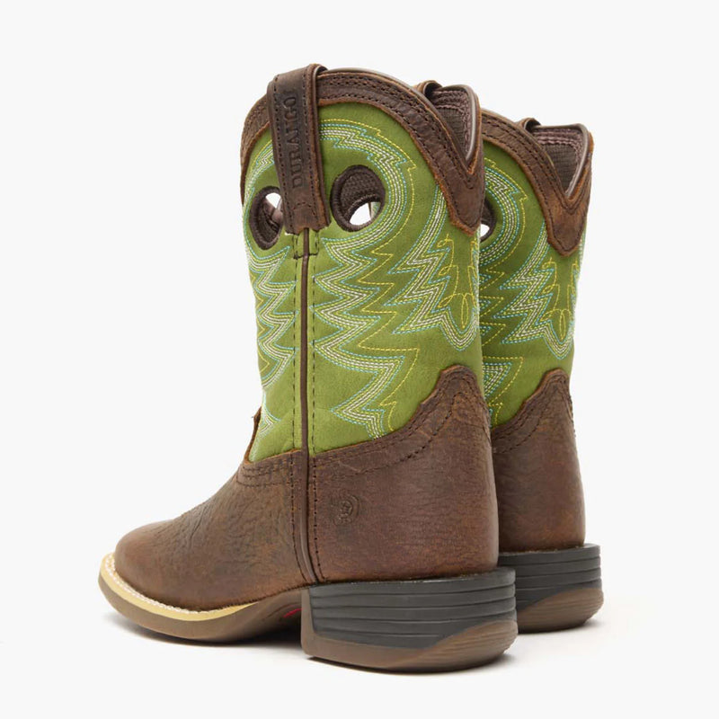 Durango Big Kids Lil Rebel Pro Western Boot - Frontier Brown / Lime