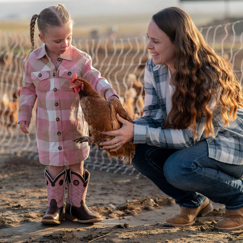 Durango Big Kids Lil Rebel Pro Western Boot - Dark Chestnut / Bubblegum