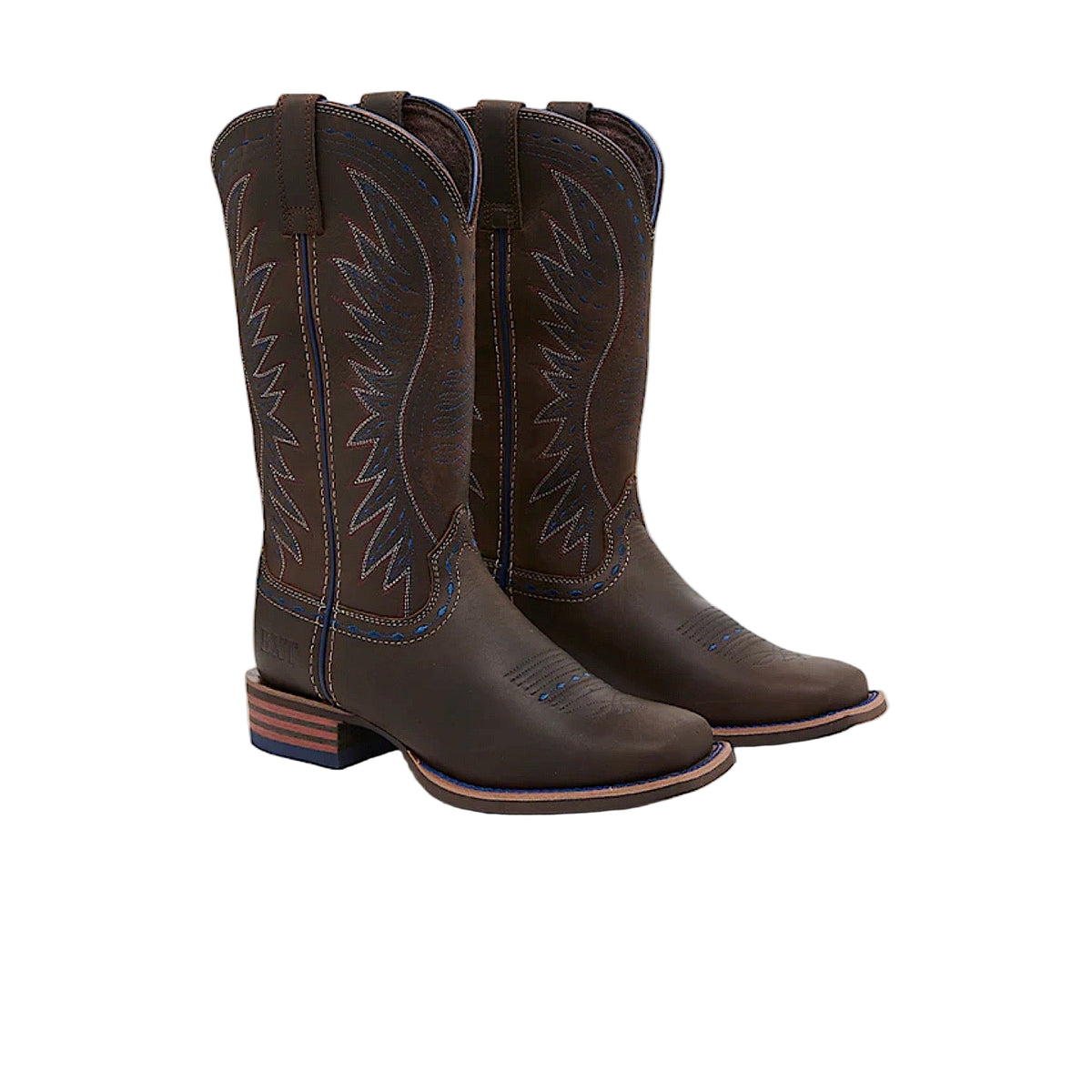 Baxter Women’s Dixie Western Work Boot - Dark Brown / Blue / Orange