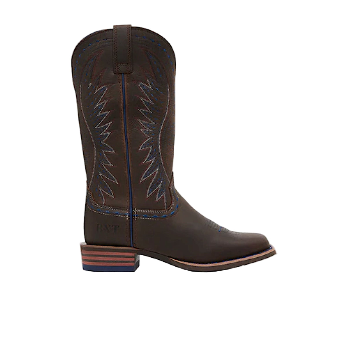 Baxter Women’s Dixie Western Work Boot - Dark Brown / Blue / Orange