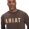 ARIAT Mens Rebar Cotton Strong Block L/S T-Shirt Wren