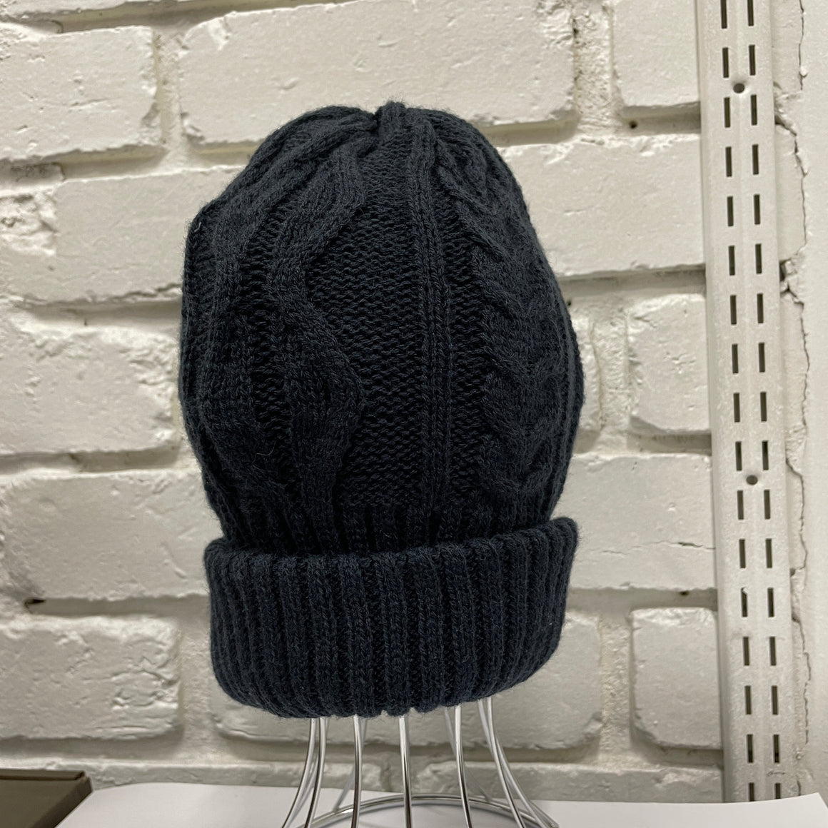 Avenel Cable Knit Cuffed Beanie - Navy