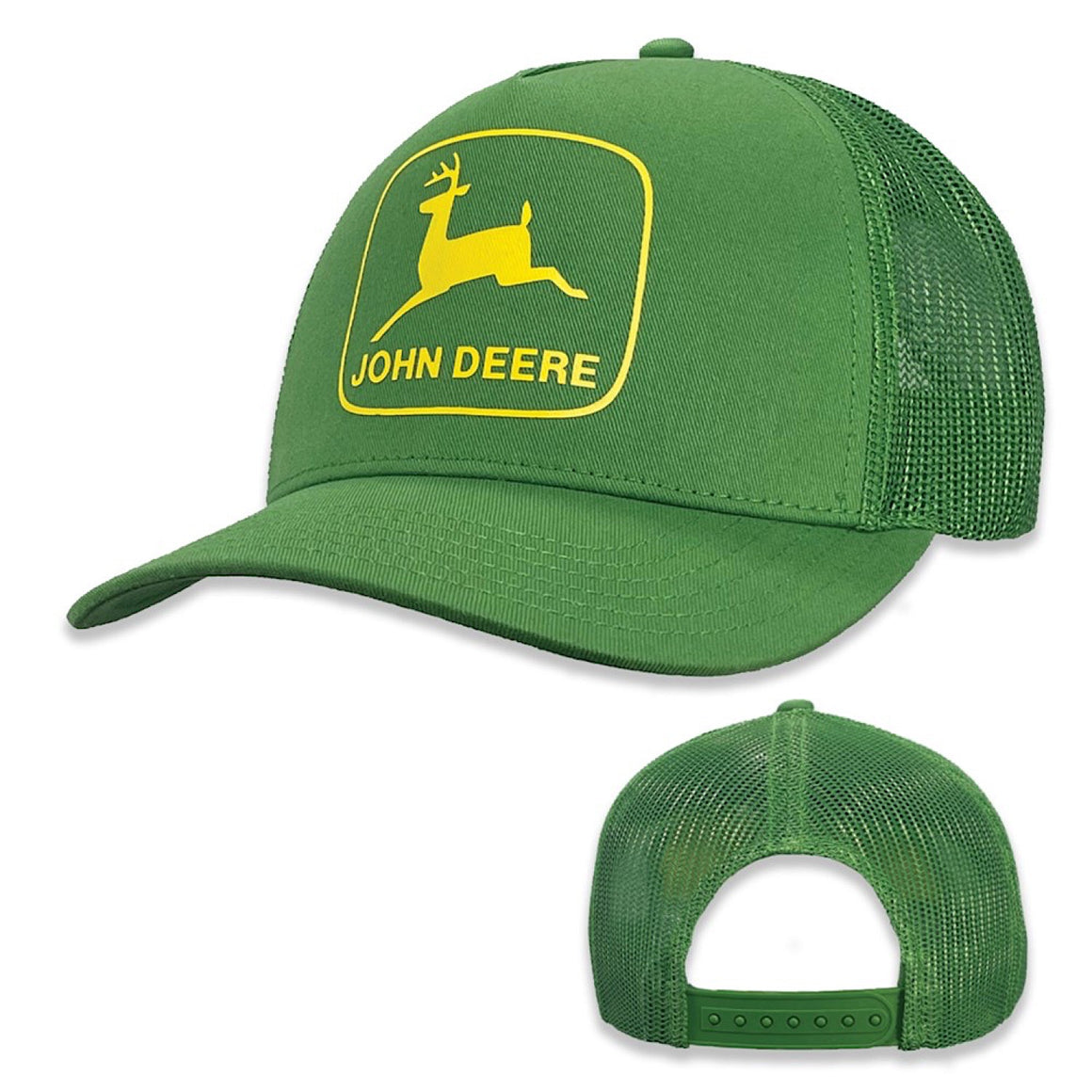 John Deere Twill/Mesh Trucker Cap - Green/Yellow Logo