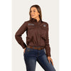Ringers Western Signature Jillaroo Womens Full Button Work Shirt - Chocolate with White Embroidery