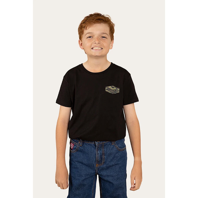 Ringers Western Servo Kids Classic Fit T-Shirt - Black/Camo
