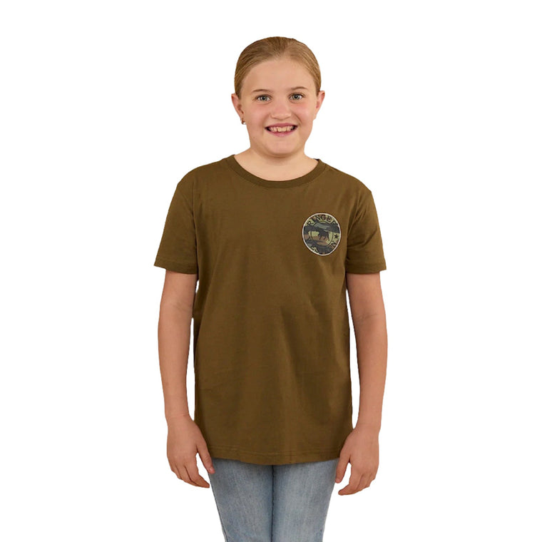 Ringers Western Kids Signature Bull Classic Fit T-Shirt - Military Green / Camo