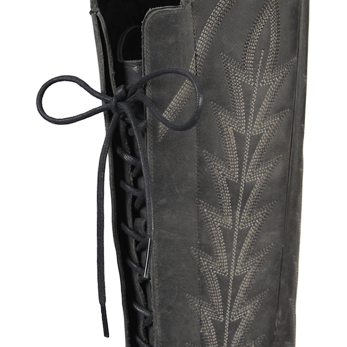 Lane Boots Lexington Over The Knee Corset - Distressed Jet Black