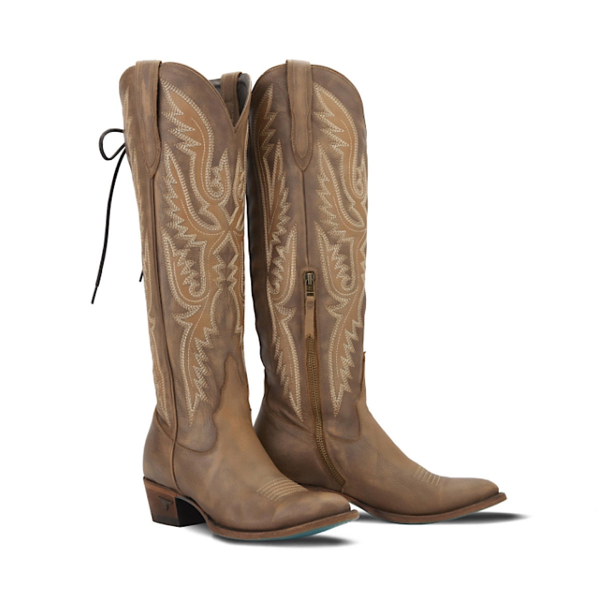 Lane Boots Monica Knee High Corset - Oiled Saddle