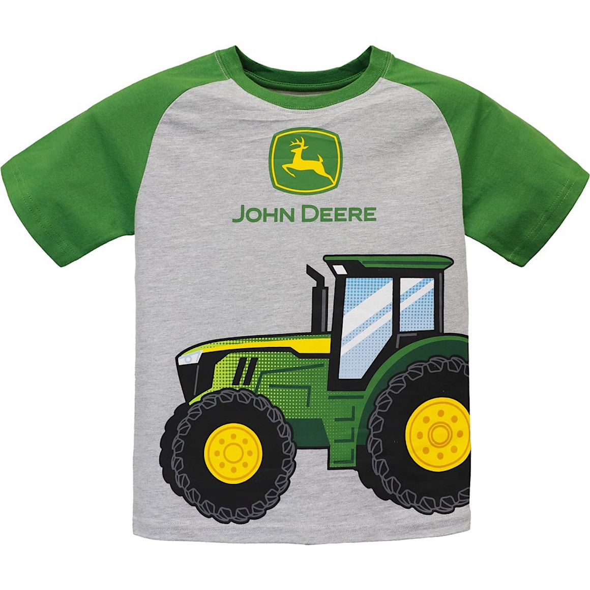 John Deere Kids Tractor T-Shirt - Light Grey/Green