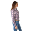 Pure Western Womens Victoria Check Western Long Sleeve Shirt-Navy/Multi