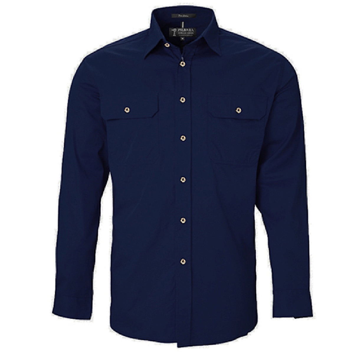 Pilbara Men’s Open Front L/S Shirt French Navy