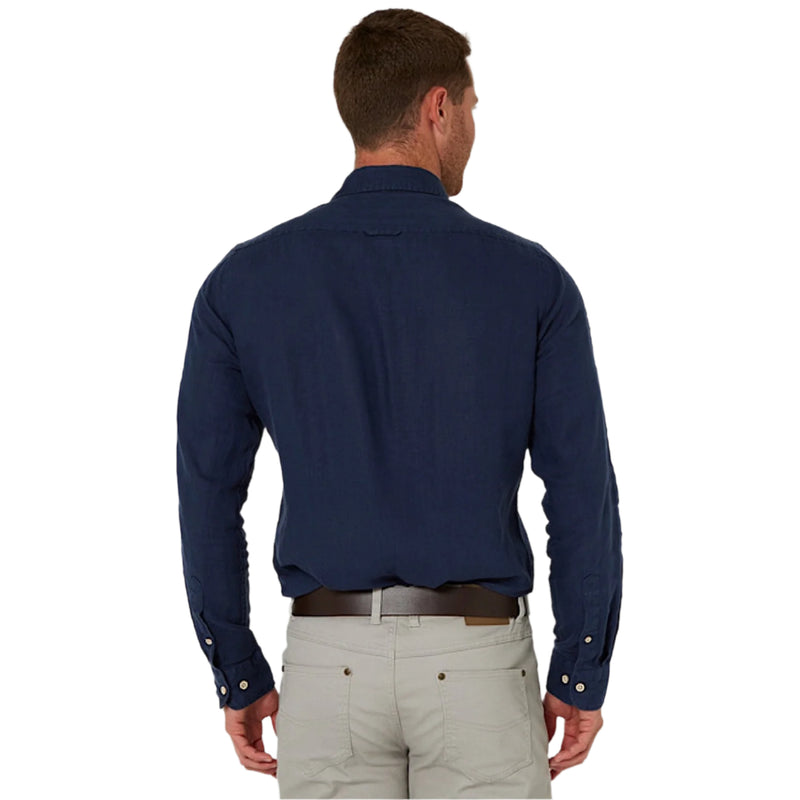 Pilbara Men’s Linen L/S Shirt - Navy