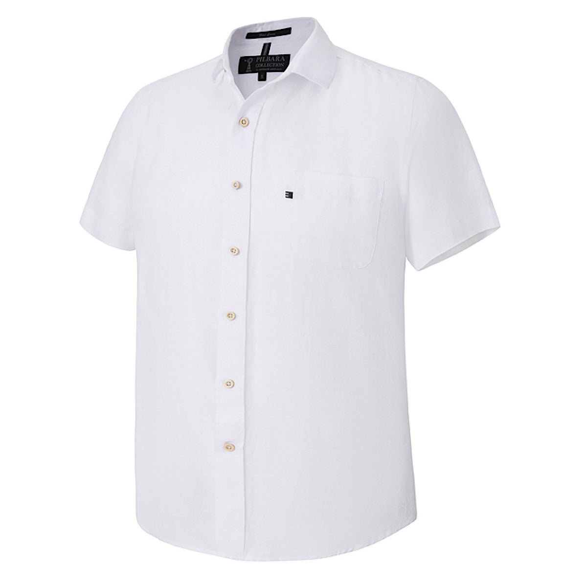 Pilbara Men’s Linen S/S Shirt - White