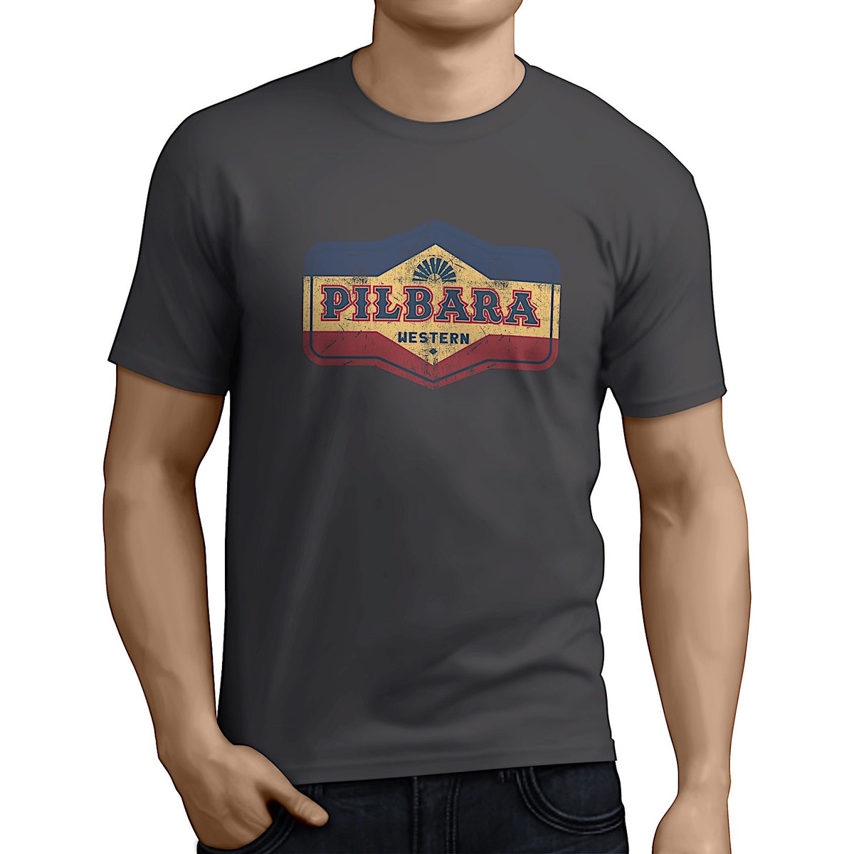 Pilbara Mens Oil Can T-Shirt - Raven