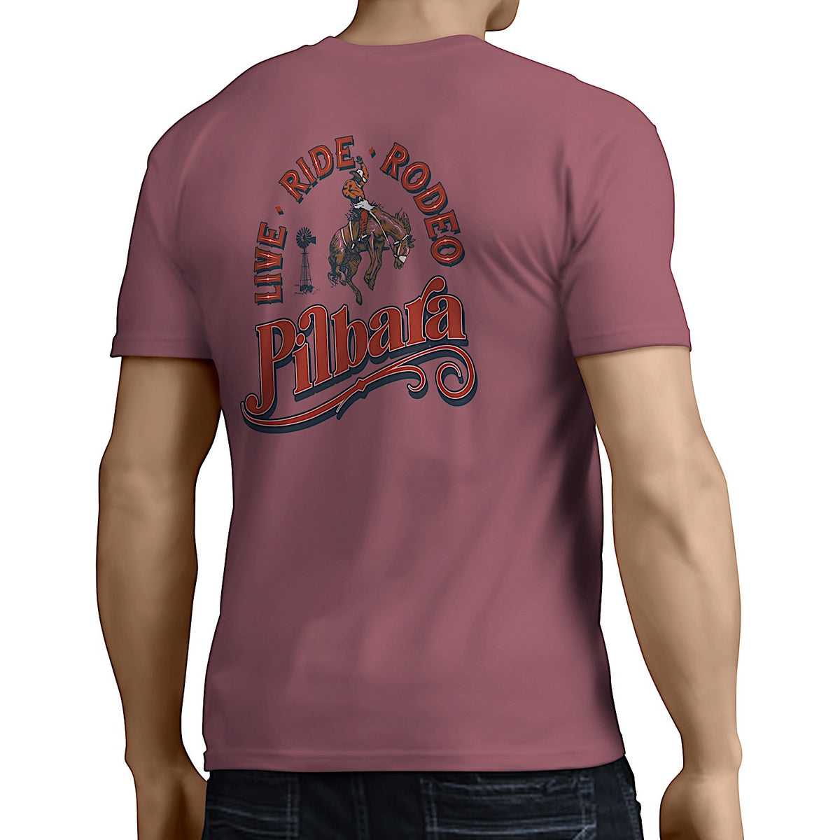 Pilbara Men’s Rodeo T-Shirt - Cardinal