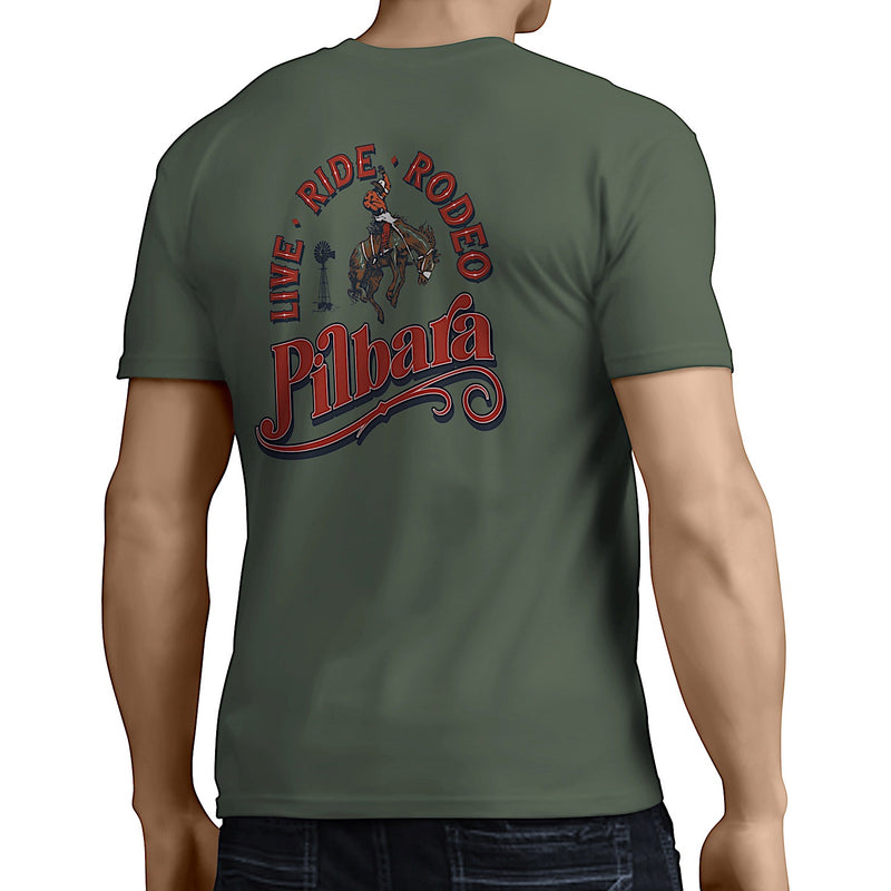 Pilbara Men’s Rodeo T-Shirt - Light Olive